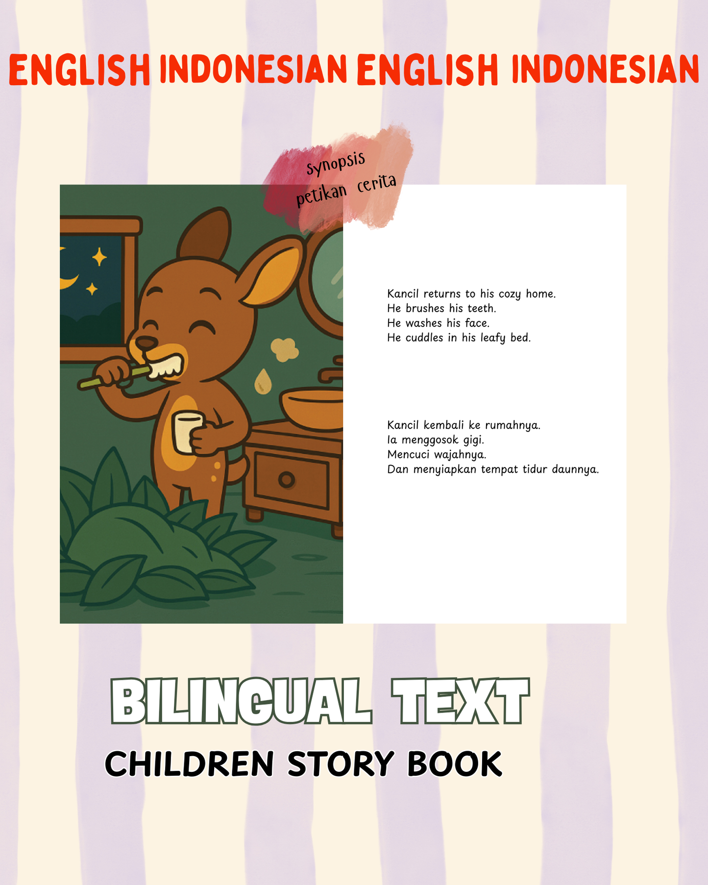 Kancil Says Good Night. Bilingual Storybook Indonesian & English