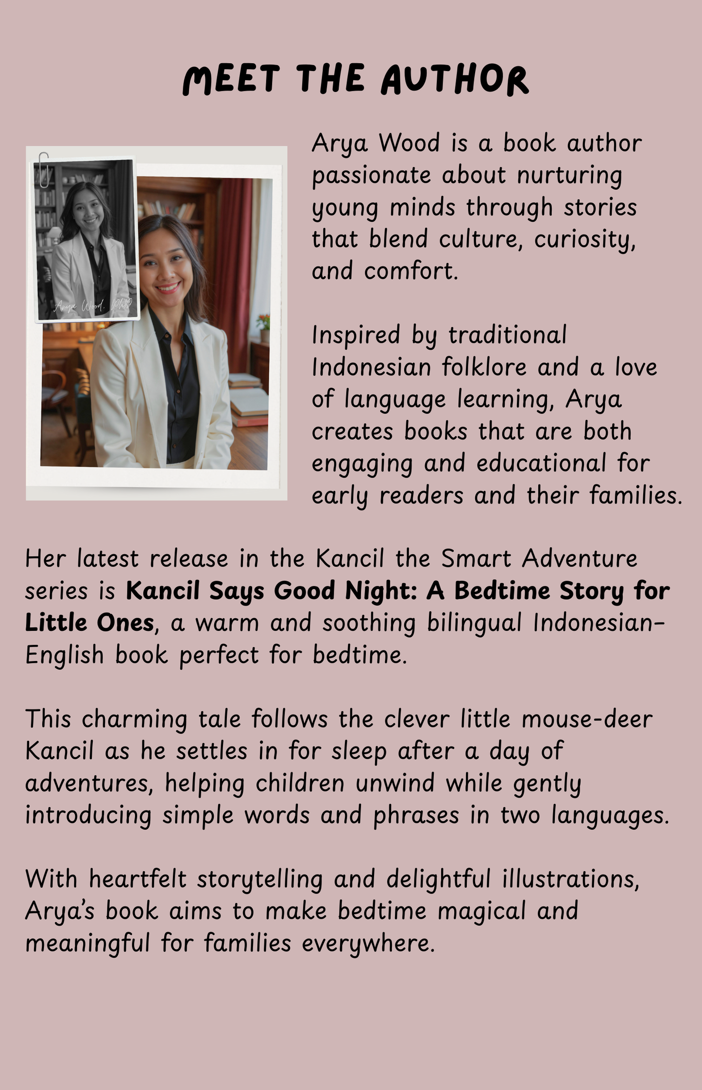 Kancil Says Good Night. Bilingual Storybook Indonesian & English